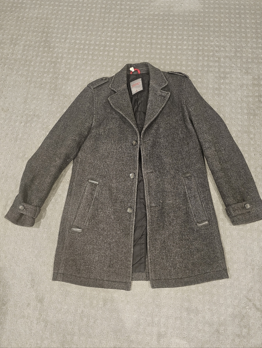 Esprit Gray Wool Coat, Size L